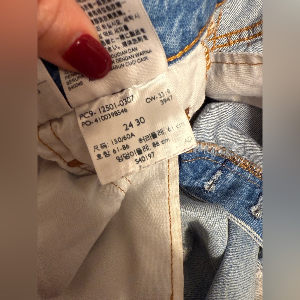 501 Premium Women's Straight Leg Jeans - Light Blue-Measurements on Pictures - Picture 8 of 9